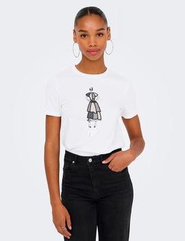 Camiseta Only Emma Sombrero blanca