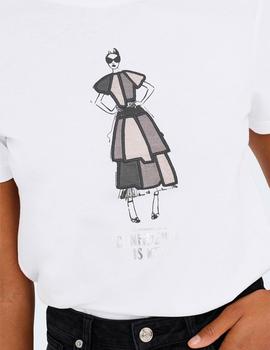 Camiseta Only Emma Sombrero blanca