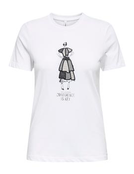 Camiseta Only Emma Sombrero blanca