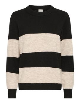 Jersey Ichi Rayas beige/negro