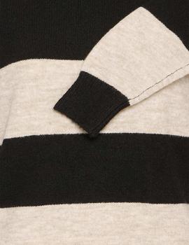 Jersey Ichi Rayas beige/negro