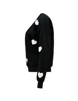 Sudadera Hailys Corazones negra