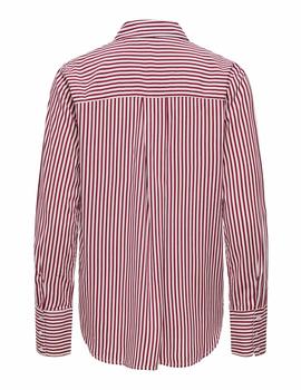 Camisa Only Berit Rayas granate