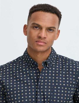 Camisa Blend Cuadrados marina