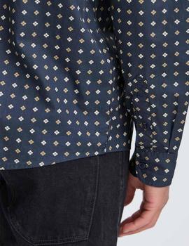 Camisa Blend Cuadrados marina