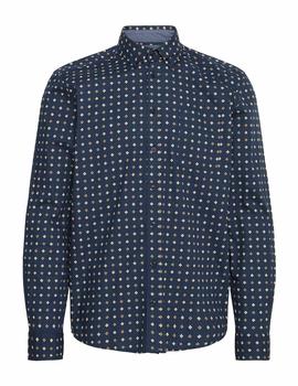 Camisa Blend Cuadrados marina