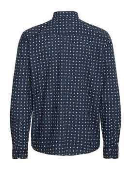 Camisa Blend Cuadrados marina