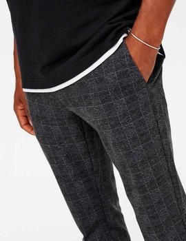 Pantalon Only&Sons Mark Cuadros negro