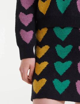 Falda Compañia Corazones negra