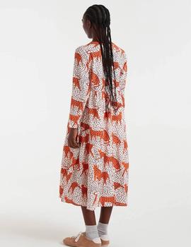 Vestido Compañia Gatos Topitos beige