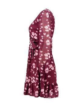 Vestido Hailys  Flores granate