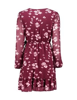 Vestido Hailys  Flores granate