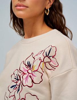 Sudadera Salsa Chica Flores beige