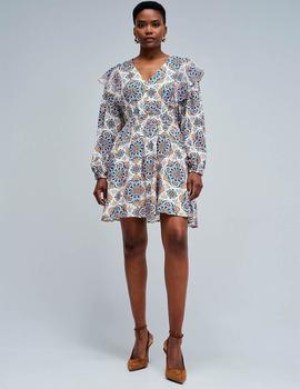 Vestido Salsa Flores beige