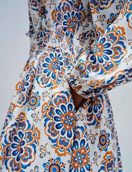 Vestido Salsa Flores beige