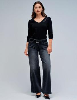 Camiseta Salsa M/L Piedras negra