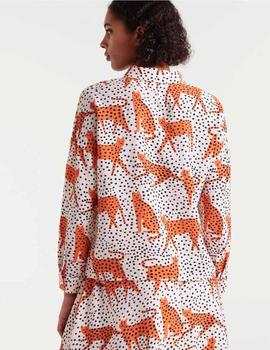 Camisa Compañia Gatos Topitos beige