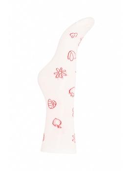 Calcetines Ichi Figuras blanco/rojo
