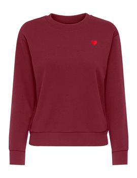 Sudadera JDY Paris granate