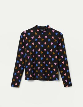 Camiseta Compañia ML Corazones negra