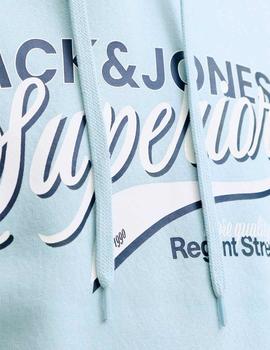Sudadera Jack&Jones Logo celestial blue