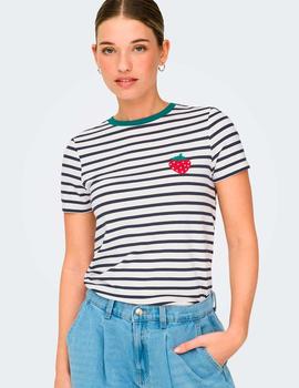Camiseta Only Fresas Rayas