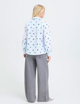 Camisa B.Young Bordados azul