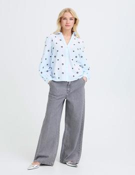 Camisa B.Young Bordados azul