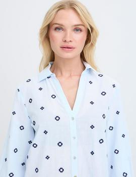 Camisa B.Young Bordados azul