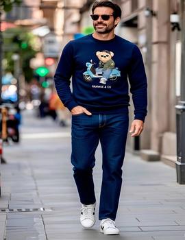 Sudadera Frankie Vespa Bear marino